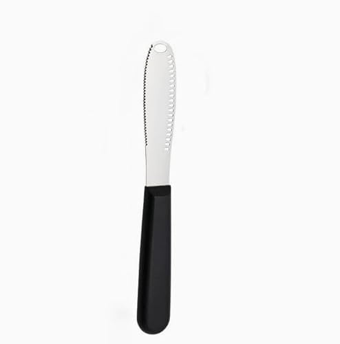 THKO Butter Knife Spreader, 2pcs Butter Curler Stainless Steel Butter Cutter with PP Handle Cheese Knives Set 3-In-1 Multi-Function Butter Knife Easy Spread for Bagels Sandwiches Kitchen Gadgets
