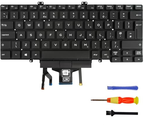 notebook keyboard for DELL Latitude 5400 5401 5410 5411 7400 7410 With backlight (UK, Backlight)