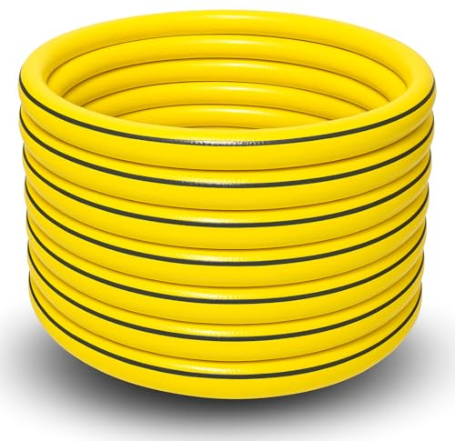 1 Zoll Gartenschlauch Ø25mm – 20m / 30m / 50m – UV-beständig, druckfest, knickstabil – Gelb oder Grün – ohne Zubehör (Gelb, 50m)