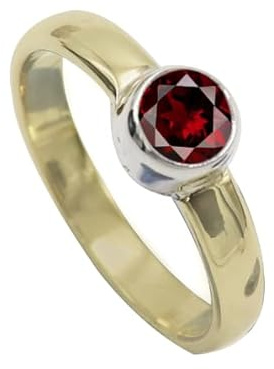 SILVERTROVE Granat Edelstein Ring silberplattiert Damen und Herren stilvoll alle Größen Geschenkidee handgefertigter Schmuck CRG1094AB23_(69 (22.0))