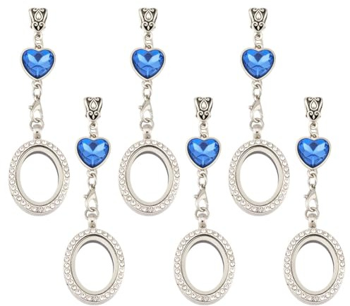 MAYJOYDIY 6 Set Memorial Anhänger Brautstrauß Hochzeitsstrauß Charms 86mm Silber Weiß Kristall Foto Anhänger Für Schlüsselanhängern Hochzeitsschmuck Souvenirs Brautsträuße