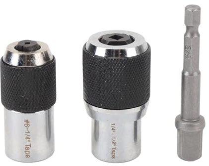 Fuchooky 2PCS Tap Socket with 3/8 Drive Square Adapter 6-1/4 1/4-1/2 Inch Adjustable Tap Extractor Tool for M3-M6 M8-M12 Taps