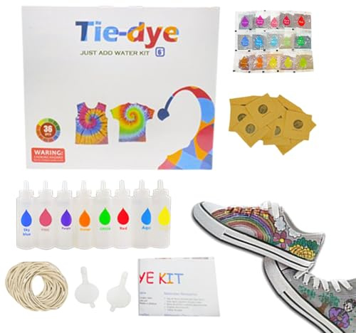 Krawattenfärbe-Set in Sprühdose – Batik-Stoff-Set, Textilfarbe | Bastelset mit Farbe in Flasche, für Socken, gestrandte Servietten, T-