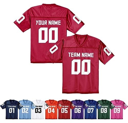 pod4hockey Replica American Football Trikot | Uniform zum Personalisieren mit Teamname & Rückennummer – Fan-Geschenk für Männer, Frauen & Jugendliche