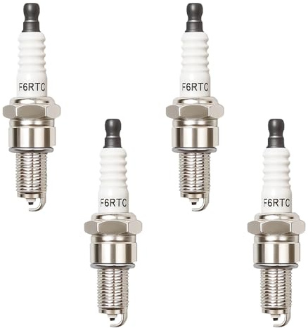 4 PCS F6RTC Zündkerze Ersetzen, Hochleistungs-Zündkerze F6RTC ersetzt BPR6ES/7822/6634, Kompatibel mit RN9-11YC, 3047/W20EPR-U, 951-10292 751-10292, für Kleingeräte, Rasenmäher, Generatoren