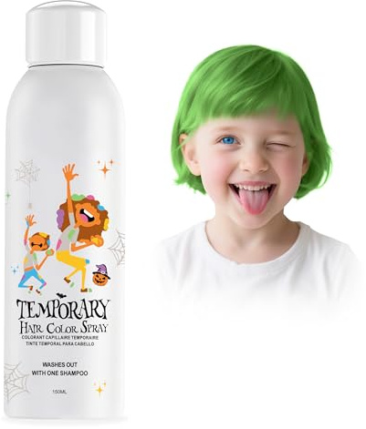 Grüne Temporäre Haarfärbespray, Sofortige Farbige Haarfärbe-Alternative für Teenager Frauen, Einweg Waschbar, Schnelles Styling für Party Cosplay Weihnachten Halloween, 150ml