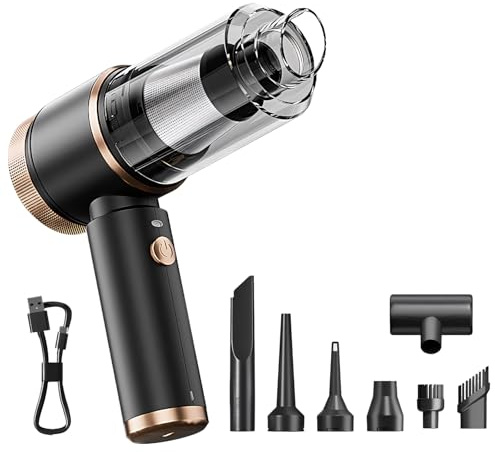 Aspirapolvere per Auto con 5500 Pa - 4 in 1 Aspirapolvere Portatile - Aspirabriciole Senza Fili con bocchetta multiuso, ideale per auto, casa, cura degli animali domestici e ufficio