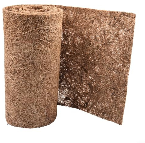 Yuanpgky Tapis en fibre naturelle pour panier de plantes en fibre de coco - 20 x 100 cm - Découpable pour terrarium et paniers suspendus avec drainage de l'eau (20 x 100 cm)