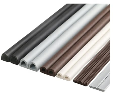 Window Weather Strip DIEP Self-Adhesive Acoustic Rubber Foam Seal Strip Tape Windproof Insulation Door Weatherstripping(Grau,5M,D)