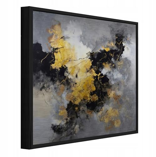 WallArena Metallbilder, Abstraktion, 50x50cm | Bilder auf gebürstetem Metalln mit Rahmen - Wandbild XXL groß Wandbilder für Wohnzimmer Schlafzimmer Wohnzimmerbilder Modern