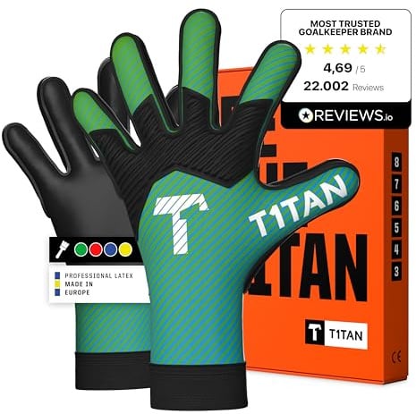 T1TAN Hobby Torwarthandschuhe Kinder AROX, Größe 3-8, 3-14+ Jahre, 3mm Dura Grip, Viele Farben, Torhüter Handschuhe für Jungen, Mädchen & Jugendliche, Fußball Torwarthandschuhe, Atmungsaktiv & Robust