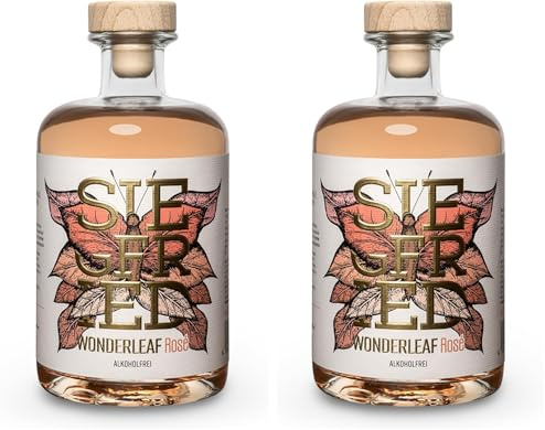 Siegfried Wonderleaf Rosé | Alkoholfrei | Von den Machern des weltweit prämierten Siegfried Gin | Vegan | Zuckerfrei | 18 Botanicals | 500ML (Packung mit 2)