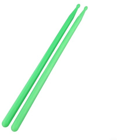 Paire de baguettes fluorescentes 5 A pour concerts – Kit de batterie en nylon pour percussion orchestrale 385 mm (vert)