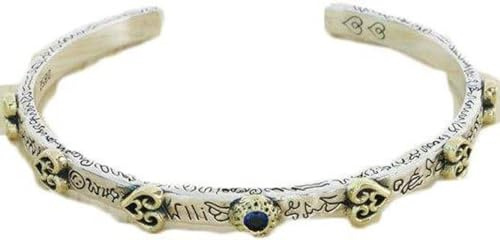 LLXYWJ Armreif S925 Sterling Silber Graffiti Armband Persönlichkeit Retro Hip-Hop Licht Luxus Männer und Frauen Offenes Armband Silberschmuck
