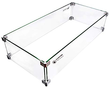 Skyflame rectangulaire Foyer Verre Wind Guard, 30 x 35,6 cm
