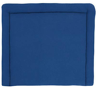 KraftKids Wickelauflage in Musselin blau, Wickelunterlage 78x78 cm (BxT), Wickelkissen