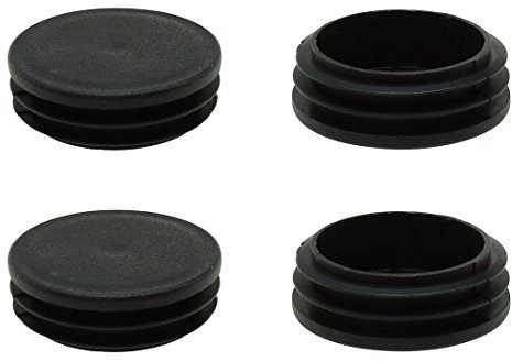 sourcingmap 1 7/8 48mm OD Plastic Round Tube Ribbed Inserts End Cover Caps 4pcs, 1.81-1.89 Inner Dia, Floor Furniture Chair Table Protector
