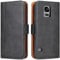 Bozon Galaxy S5 Hülle, Leder Tasche Handyhülle für Samsung Galaxy S5 (S5 Neo) Schutzhülle Flip Wallet mit Ständer und Kartenfächer/Magnetverschluss (Schwarz-Grau)