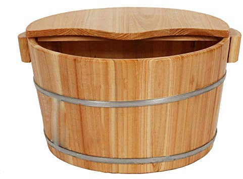 LJMM Wooden Foot Basin Pedicure Bowl Spa Massage Home Fragrant Pine Foot Tub Smooth And Delicate Pedicure Barrels,B