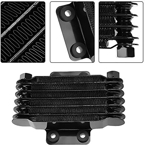 Radiatore ad Olio in Alluminio 85ml Radiatore Olio Motore Radiatore di Raffreddamento per Moto da ATV Moto da Cross(nero)