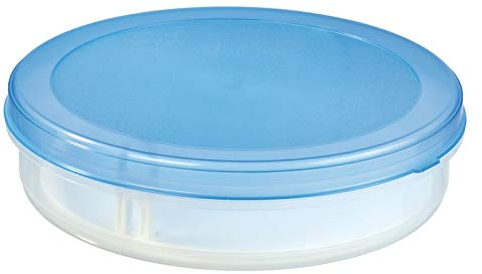 SUNWARE Gallery Line Lot de 2 boîtes à tarte aux fruits de 5,8 l avec insert de levage, Ø 35 cm – Transparent/bleu transparent