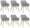 Lestarain Esszimmerstühle 6er Set, für Esszimmer Wohnzimmer Küche, Küchenstühle gepolstert mit Armlehne Metallbeinen, Sitzfläche aus Samt, Hellgrau