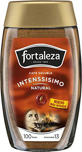 CAFÉ FORTALEZA Café Soluble Sabor Intenssisimo Pack 200g x 6 - Total 1,2kg - Café Soluble Variedades Arábicas - Café con Cafeína Fuerte y Persistente - Preparación Rápida