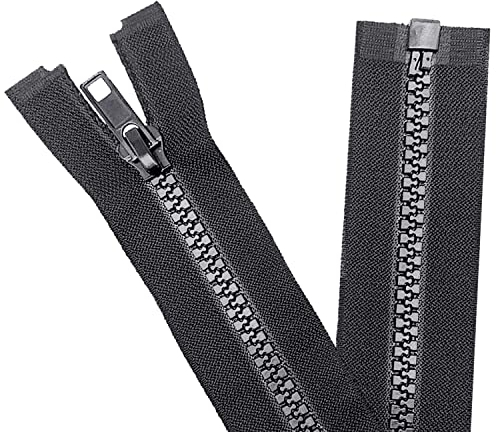 Sawoake 2 Stück #5 25 cm Trennende Jacke Reißverschlüsse für Nähen Mäntel Jacke Reißverschluss Schwarz geformte Kunststoff Reißverschlüsse Bulk Tailor DIY Nähwerkzeuge für Kleidungsstück/Taschen