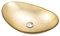 Aufsatzwaschbecken Goldenes Ovales Glaswaschbecken Bad Waschbecken Spülbecken, Handwaschbecken Gäste Wc Top-Barrenform-ohne Wasserhahn