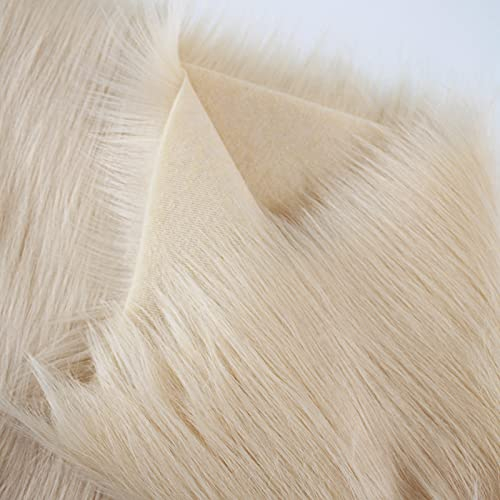 LPLND Qualität Kunstpelzstoff Plüschstoff langfloriges Kunstpelzmaterial Flauschiger Stoff für Kostümmode Teppiche Requisiten Kulissen Cosplay Stuhldekoration 150cm*50cm(Color:Nicht-gerade Weiss)