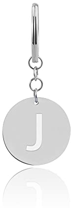 GD GOOD.designs Schlüsselanhänger Buchstabe J mit Einkaufswagenchip - Personalisierter Anhänger mit Gravur - Einkaufswagenchip aus Edelstahl Silber - Valentinstag-Geschenk für Sie und Ihn