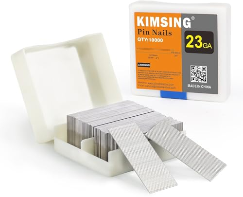 KIMSING P625SS Clavos de acero inoxidable, calibre 23 9.000 piezas/caja, 25mm de longitud sin cabeza para clavadoras neumáticas y clavadoras neumáticas