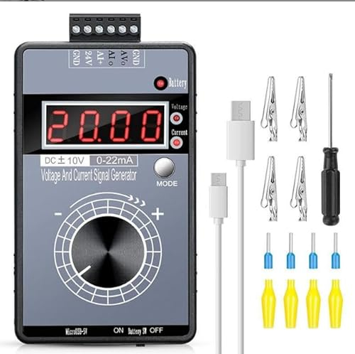 Generador De Señal Digital Portátil, 0‑10V 0‑22mA Generador De Señal De Corriente De Voltaje Calibrador De Fuente De Señal Analógica, Ajustable Generador De Señales Analógicas Simulador Analógico
