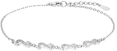 Amor Armband 925 Sterling Silber Damen Armschmuck, mit Zirkonia synth., 18+2 cm, Silber, Infinity, Kommt in Schmuck Geschenk Box, 2024146
