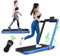 COSTWAY 2 in 1 Laufband klappbar 2,25HP, Walking Pad unter dem Schreibtisch mit APP, Bluetooth und Fernbedienung, 1-12 km/h, Laufband für Zuhause