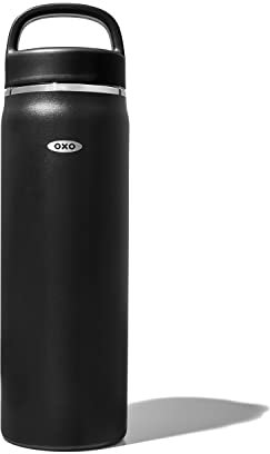 OXO Botella de agua con tapa aislada de 40 onzas, ónix