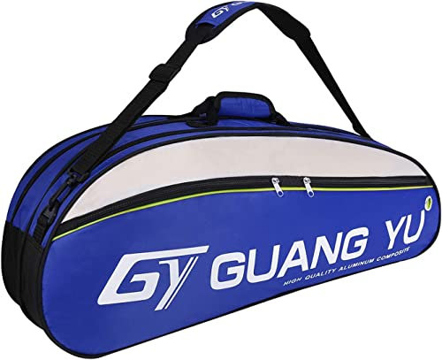 UNISTRENGH Custodia per borsa da racchetta da Badminton con 6 borsa per racchetta da tennis e sport, design unisex per uomini, donne, giovani e adulti (blu)