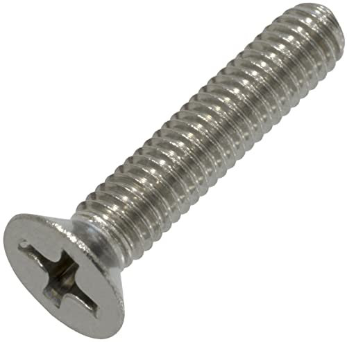 AERZETIX - C59497 - Juego de 10 tornillos de metal M4x20mm con cabeza fresada - huella PH2 - DIN 965 - en acero inoxidable A2 - rosca métrica estándar - destornillador montaje fijación