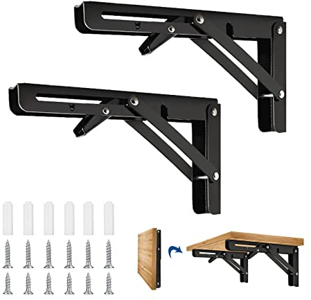 Klappkonsole Schwerlast Klappbar 2 Stück 300mm Klappkonsole Schwerlast, Winkel Regalträger, Klappregalhalterungen, Regalträger & -Stützen, Klappscharnier für Haus Küche Büro Grill
