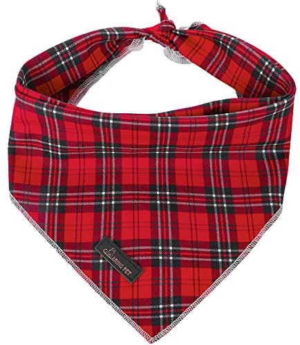 ARING PET Weihnachten Hund Bandana-Cute Plaid Dog Bandanas, Baumwolle Urlaub Hund Halstuch Baumwolle Hunde Dreieck Lätzchen für Kleine bis Große Junge Mädchen Hunde und Katzen