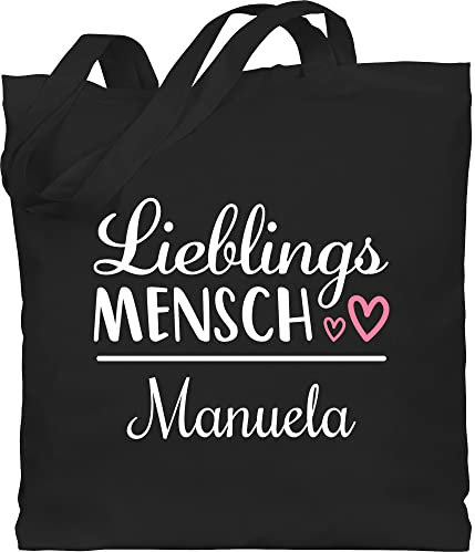 Baumwolltasche - Partnerin Tasche - Geschenk Lieblingsmensch mit Namen - Unisize - Schwarz - jutebeutel für stoffbeutel beutel stofftasche einkaufstasche jutetasche tragetasche baumwolle