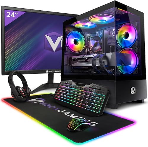 Vibox III-150 Gaming PC Bundle - 24 Monitor - Eight Core Intel i7 9700KF Processor - Nvidia RTX 4080 Super 32GB Graphics Card - 32GB RAM - 1TB SSD - 850W PSU - Windows 11 - WiFi