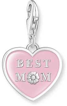 THOMAS SABO Charm-Anhänger Herz mit Best Mom Silber recycletes 925 Sterlingsilber 2021-007-9