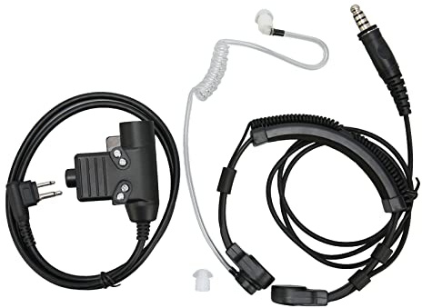 Septpenta Tactical Throat Mic Headset mit U94 PTT für Xtn600 SV22C SU220 XV2600 XU2600 2 Poliges, Stabiles, Zuverlässiges Walkie Talkie Ohrhörer Headset für Skifahren, Bergsteigen und Andere