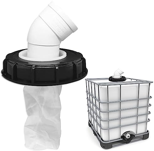 mizikuu IBC Filter, 45° IBC Deckelfilter 163mm Nylon Regenwasserfilter Auswaschbar mit Deckel IBC Filterdeckelmit Bogen IBC Tank Filter IBC Tank Zubehör für IBC Regenwassertank DN 150