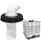 mizikuu IBC Filter, 45° IBC Deckelfilter 163mm Nylon Regenwasserfilter Auswaschbar mit Deckel IBC Filterdeckelmit Bogen IBC Tank Filter IBC Tank Zubehör für IBC Regenwassertank DN 150
