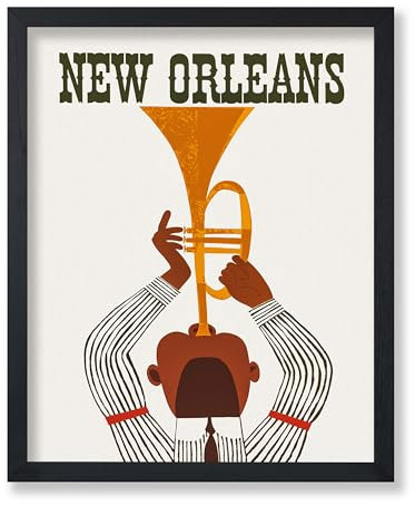 Poster Master Reiseposter – New Orleans Louisiana – 20,3 x 25,4 cm ungerahmtes Wandkunst-Poster – Vintage-Jazz-Druck – tolle Wanddekoration Geschenk für Zuhause, Büro, Wohnzimmer