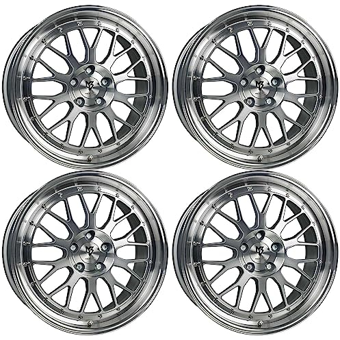 4x MB Design Felgen LV1 8.5Jx19 ET35 5x108 Silber voll poliert kompatibel mit Opel Astra