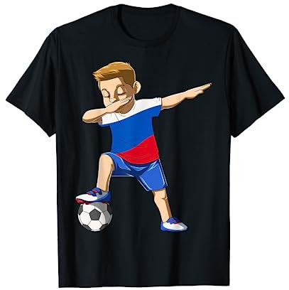 Dabbing Fußball Junge Russland Trikot Russisch T-Shirt