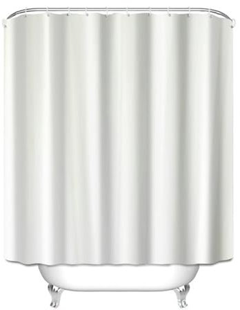 Syiboo Duschvorhang Weiss 180x300cm Duschvorhäng Anti Schimmel,Wasserabweisend Stoff Duschrollo Waschbar,3D Draussen Bad Vorhang Schnell Trocknend,Badewanne Badezimmer Decor Vorhänge